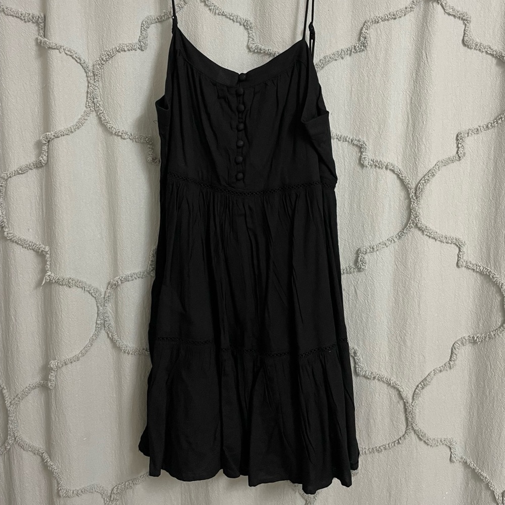 Black casual strap dress